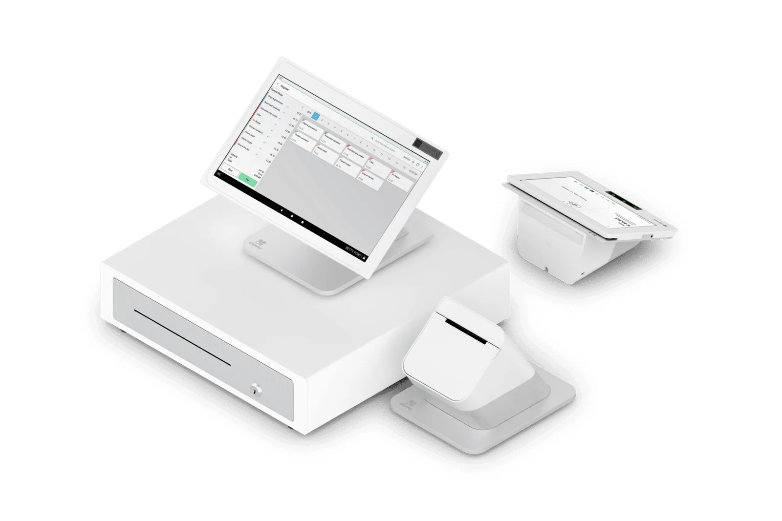 Clover Station Duo with cash drawer, receipt printer and customer display